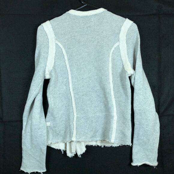 Lucky Lotus Lucky Brand Womens Jacket Gray Full Zip Raw Hems 100% Cotton M - Picture 10 of 13